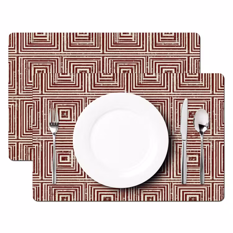 Tovaglietta – 6 pezzi - Geometrico - Motivo - Rosso — 2
