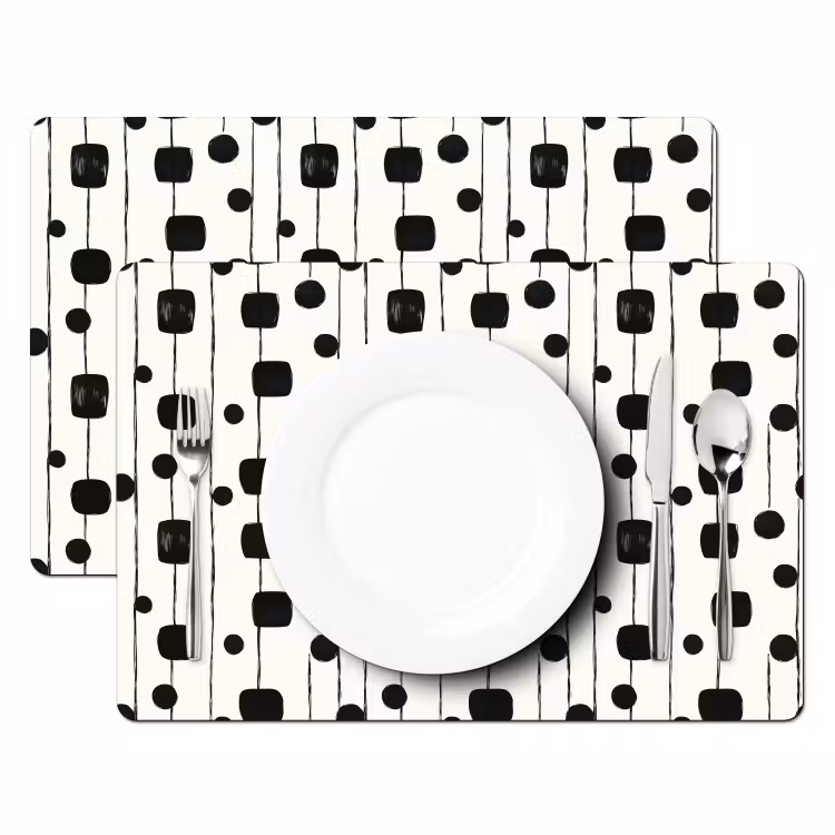 Tovaglietta – 6 pezzi - Grafico - Moderno - Nero — 2