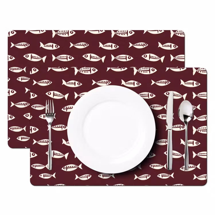 Tovaglietta – 6 pezzi - Pesce - Grafica - Motivo - Scuro — 2