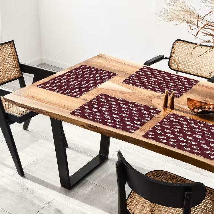 Tovaglietta – 6 pezzi - Pesce - Grafica - Motivo - Scuro — 4