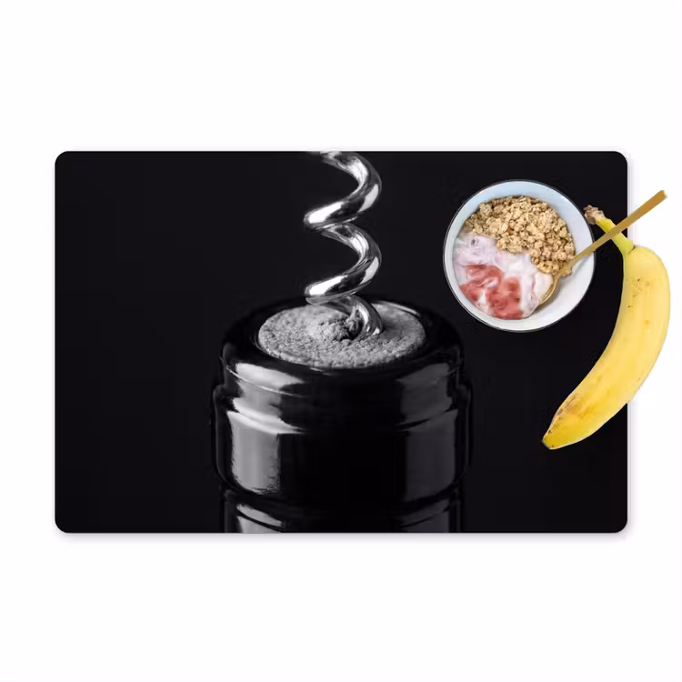 Tovaglietta – 6 pezzi - Cavatappi - Vino - Nero - Bianco — 1