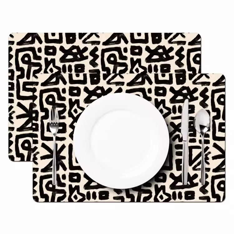 Tovaglietta – 6 pezzi - Geometrico - Figure - Nero — 2