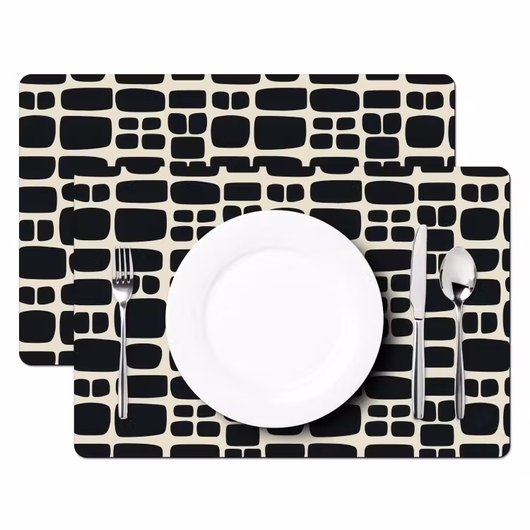 Tovaglietta – 6 pezzi - Moderno - Organico - Nero — 2