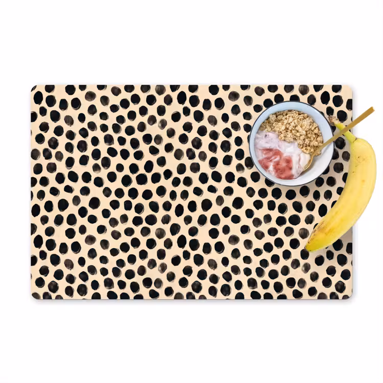 Tovaglietta – 6 pezzi - Pois - Motivo - Nero — 1