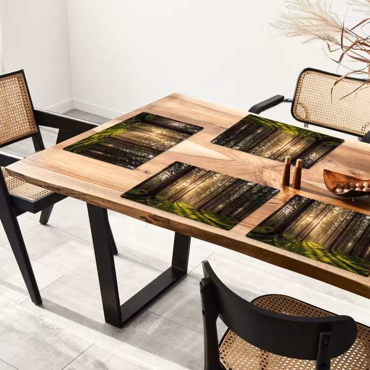 Tovaglietta – 6 pezzi - Foresta - Erba - Luce del sole — 4