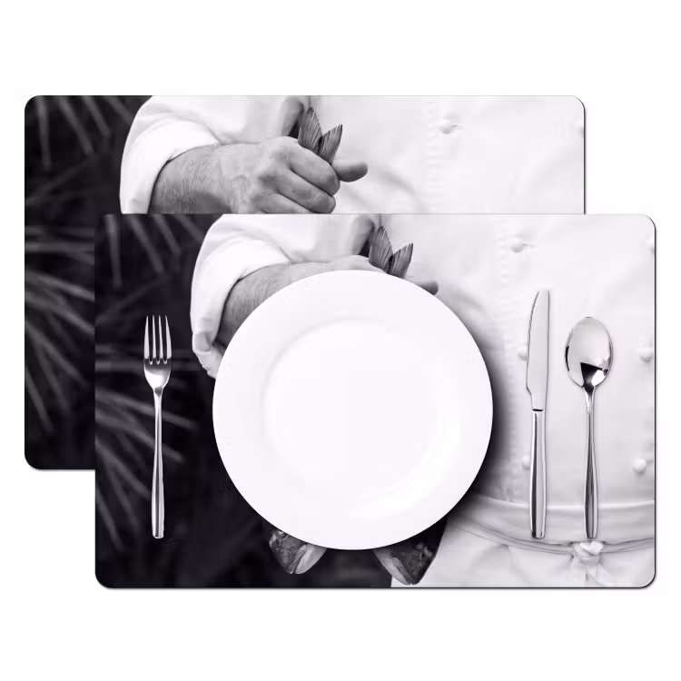 Tovaglietta – 6 pezzi - Pesca - Chef - Nero - Bianco — 2