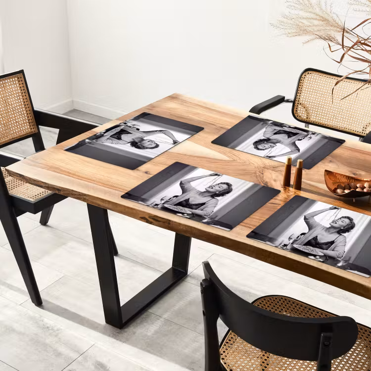 Tovaglietta – 6 pezzi - Donna - Spaghetti - Nero - Bianco — 4