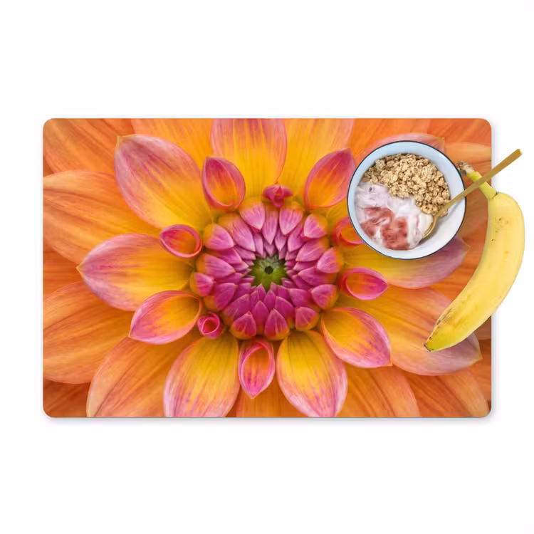 Tovaglietta – 6 pezzi - Dalia - Fiore - Arancione — 1
