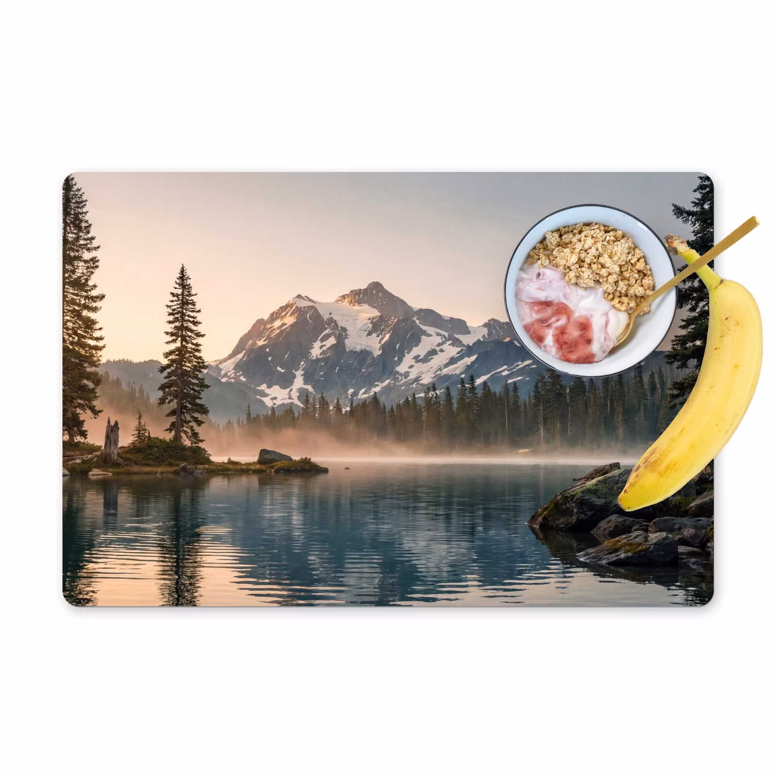 Tovaglietta – 6 pezzi - Montagne - Acqua - Alberi — 1