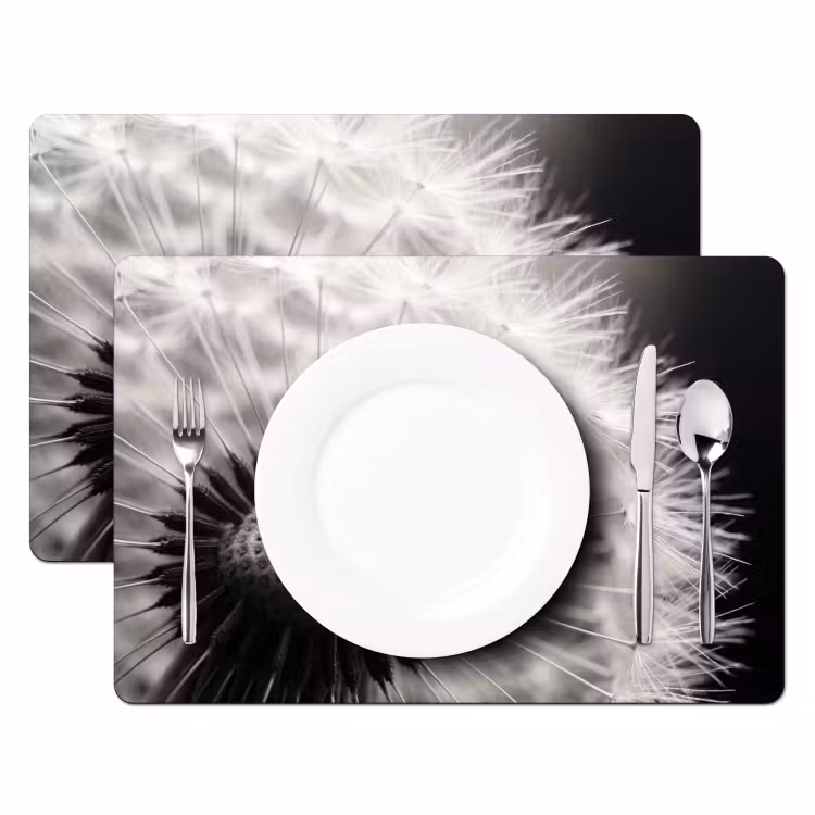 Tovaglietta – 6 pezzi - Dente di leone - Nero - Bianco — 2