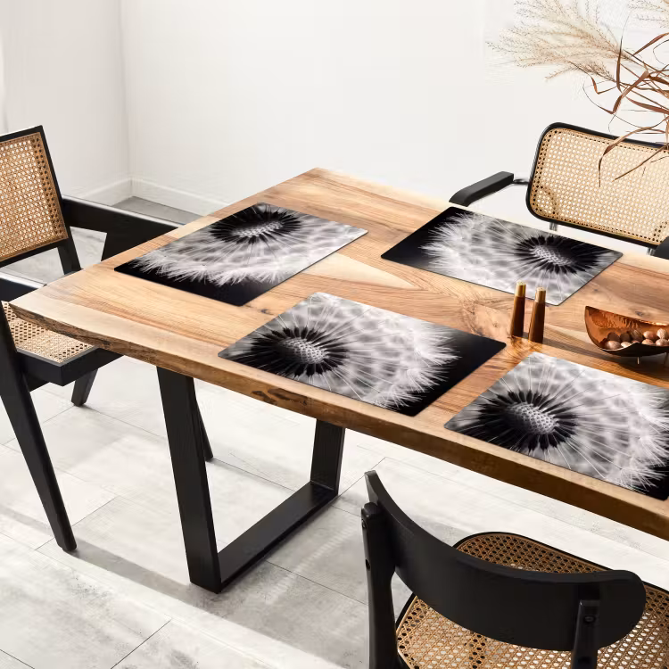 Tovaglietta – 6 pezzi - Dente di leone - Nero - Bianco — 4