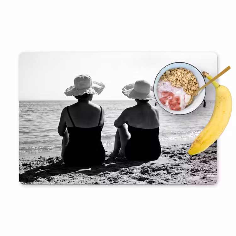 Tovaglietta – 6 pezzi - Donne - Cappello da sole - Spiaggia - Nero - Bianco — 1