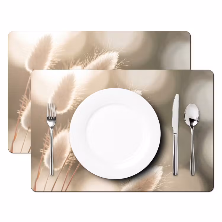 Tovaglietta – 6 pezzi - Erba a coda di castoro - Bianco - Luce solare — 2