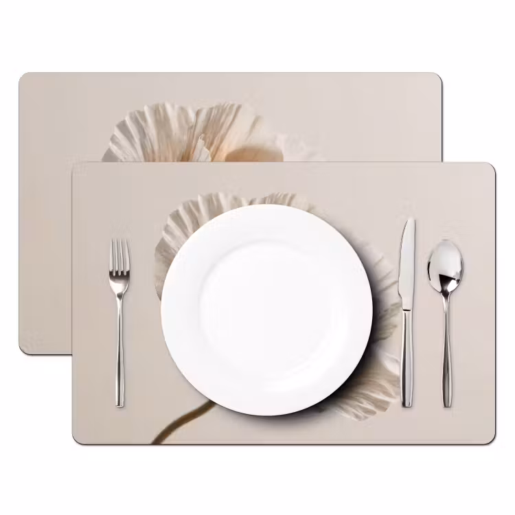 Tovaglietta – 6 pezzi - Fiore - Beige - Crema — 2