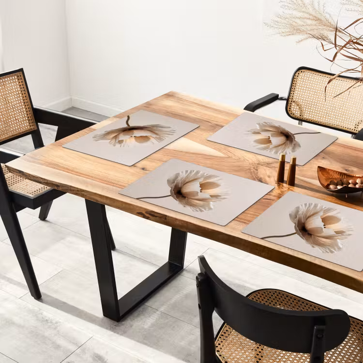 Tovaglietta – 6 pezzi - Fiore - Beige - Crema — 4