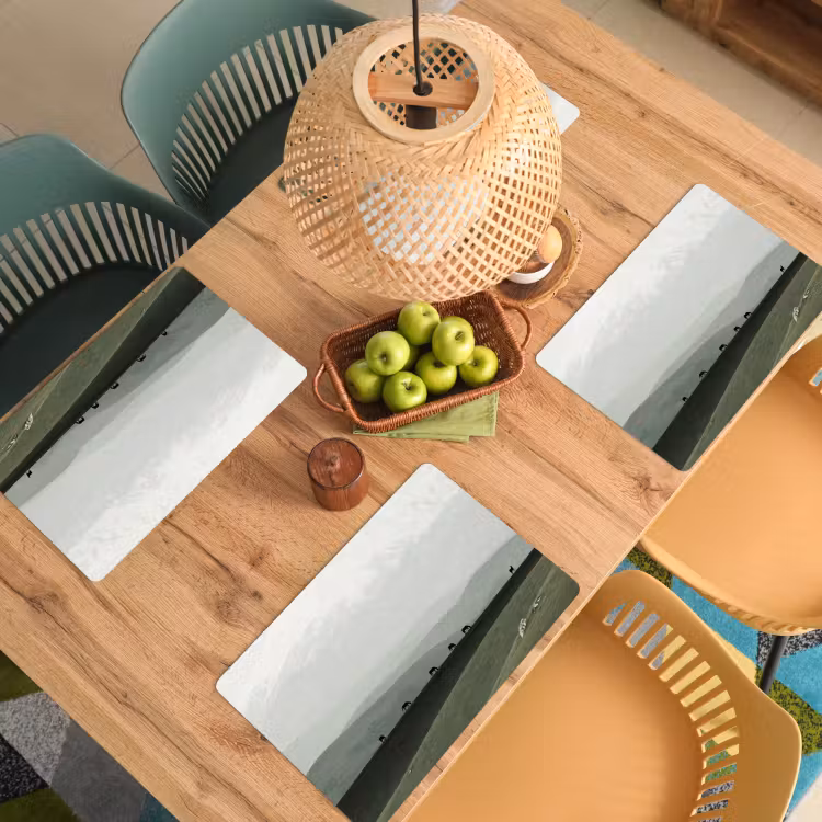 Tovaglietta – 6 pezzi - Grigio - Montagna - Cavalli — 3