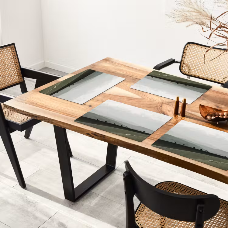 Tovaglietta – 6 pezzi - Grigio - Montagna - Cavalli — 4