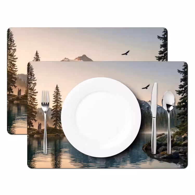 Tovaglietta – 6 pezzi - Montagne - Acqua - Alberi — 2