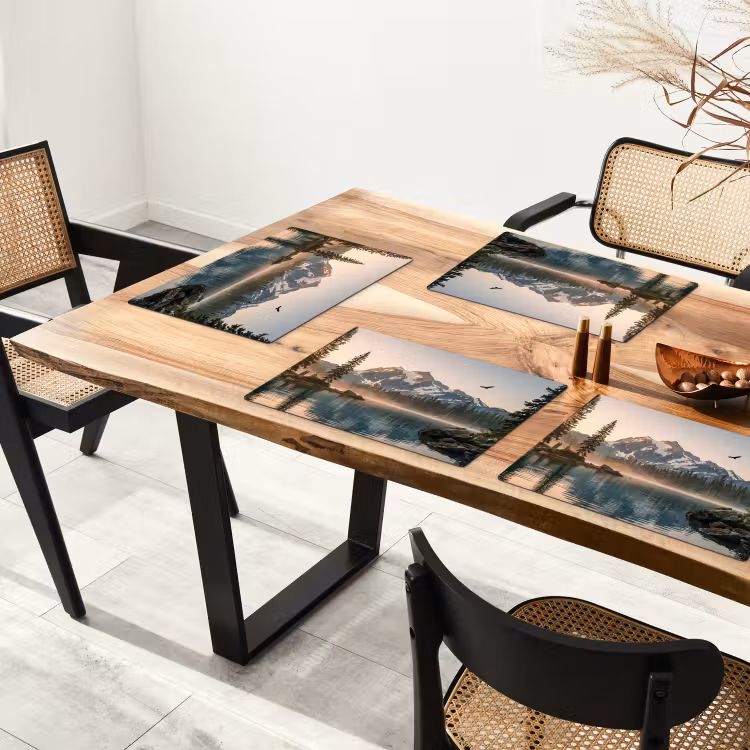 Tovaglietta – 6 pezzi - Montagne - Acqua - Alberi — 4