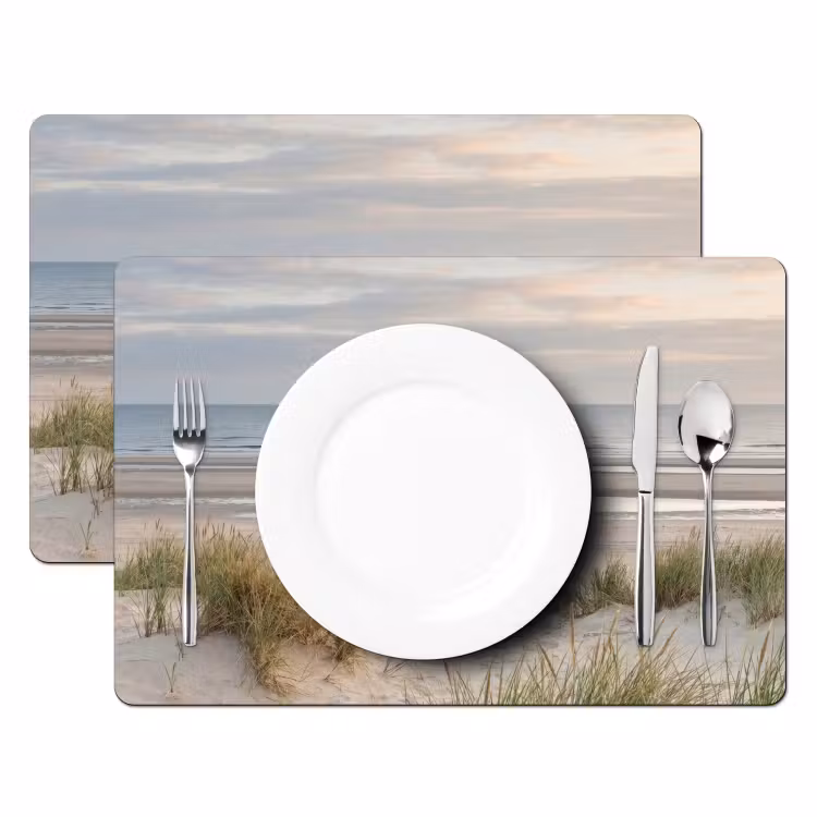 Tovaglietta – 6 pezzi - Spiaggia sabbiosa - Nuvoloso - Dune — 2