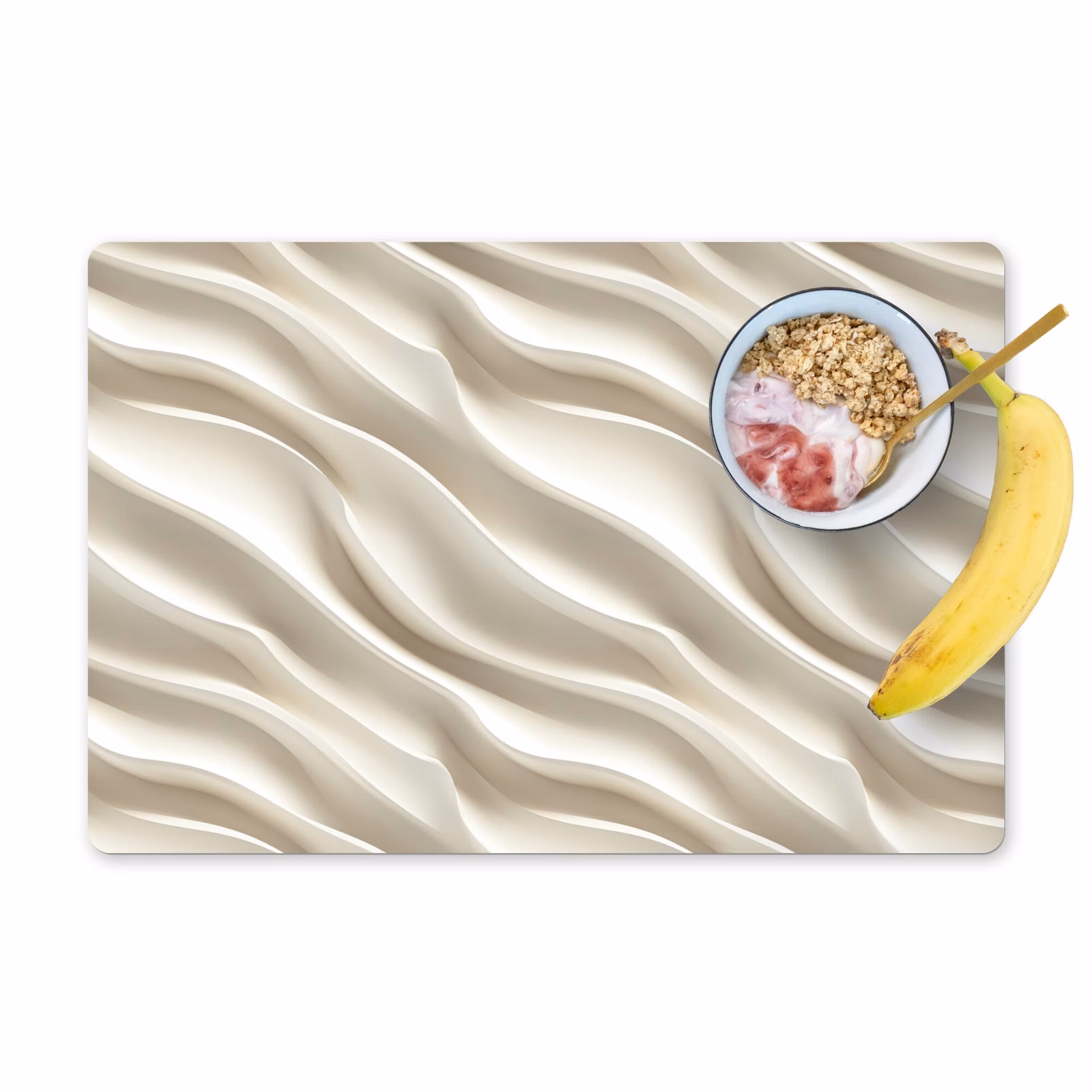 Tovaglietta – 6 pezzi - Diagonale - Onde - Crema — 1