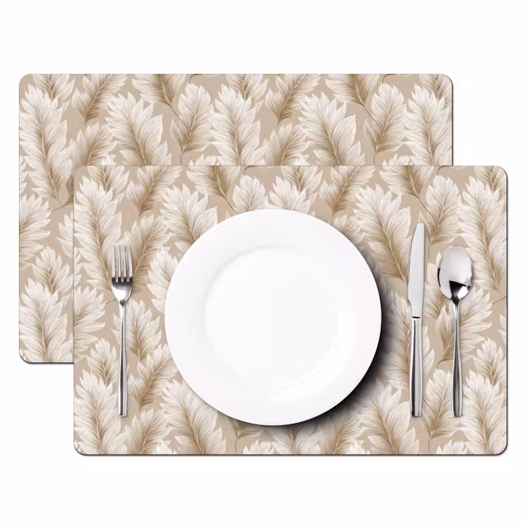 Tovaglietta – 6 pezzi - Botanico - Motivo - Beige — 2
