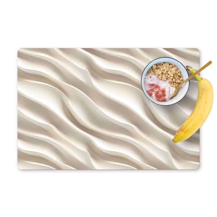Tovaglietta – 6 pezzi - Diagonale - Onde - Crema — 1
