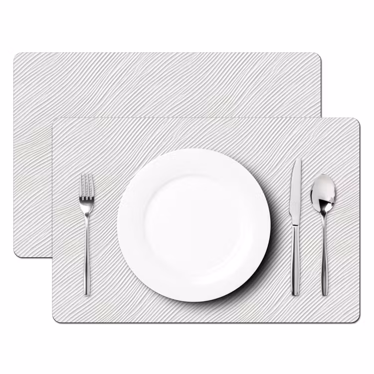 Tovaglietta – 6 pezzi - Onde - Nervature - Bianco — 2