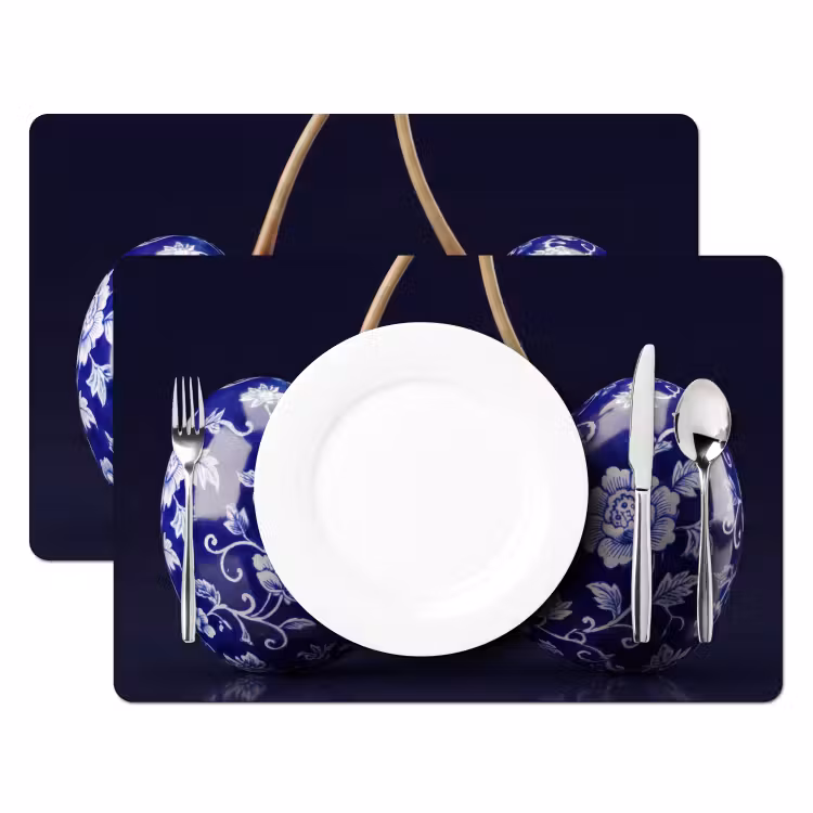Tovaglietta – 6 pezzi - Porcellana - Ciliegia - Delft - Blu — 2