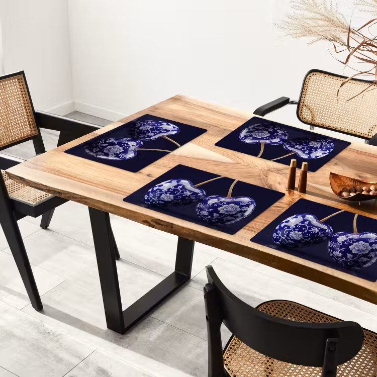 Tovaglietta – 6 pezzi - Porcellana - Ciliegia - Delft - Blu — 4
