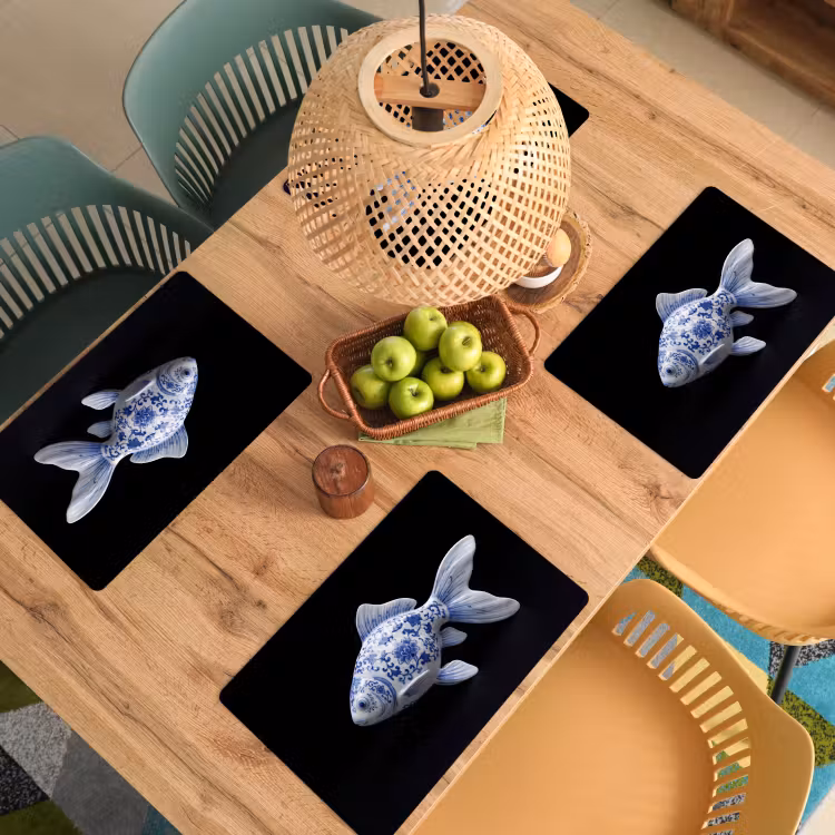 Tovaglietta – 6 pezzi - Porcellana - Pesce rosso - Delftware — 3