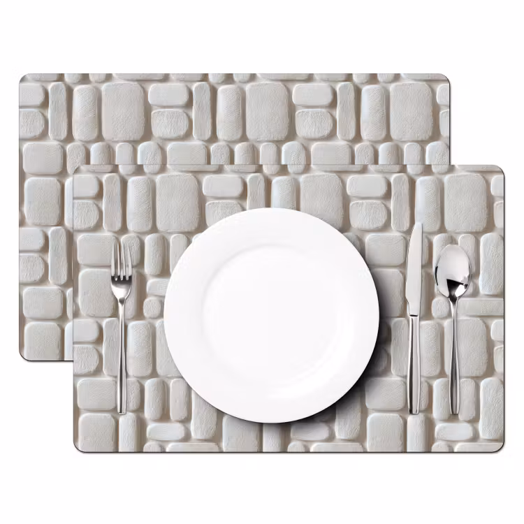 Tovaglietta – 6 pezzi - Rilievo - Struttura - Bianco — 2