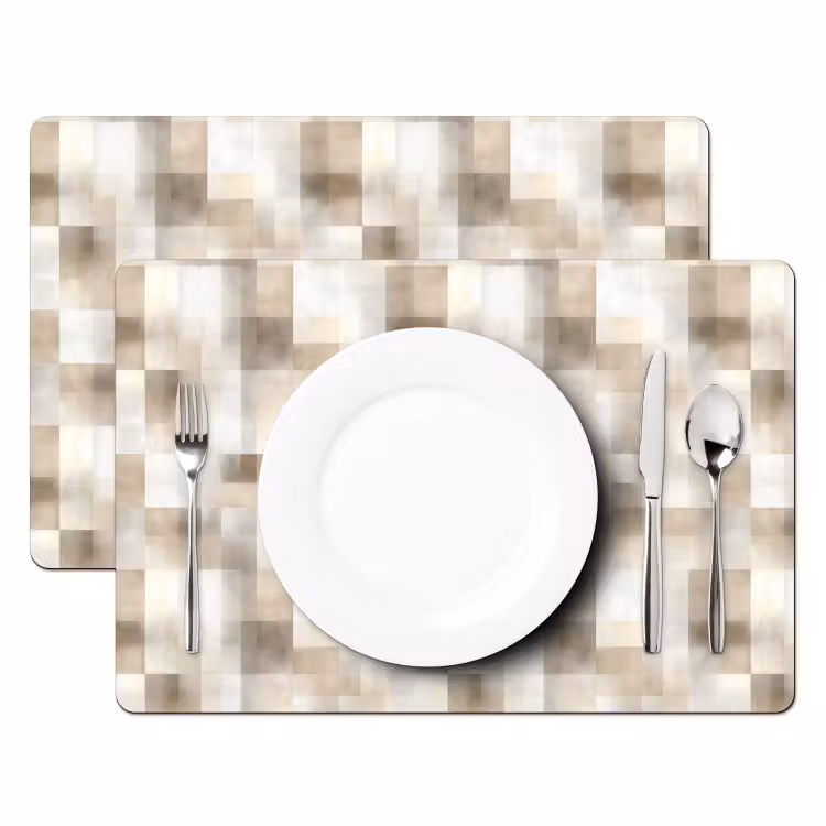 Tovaglietta – 6 pezzi - Struttura - Lino - Beige — 2