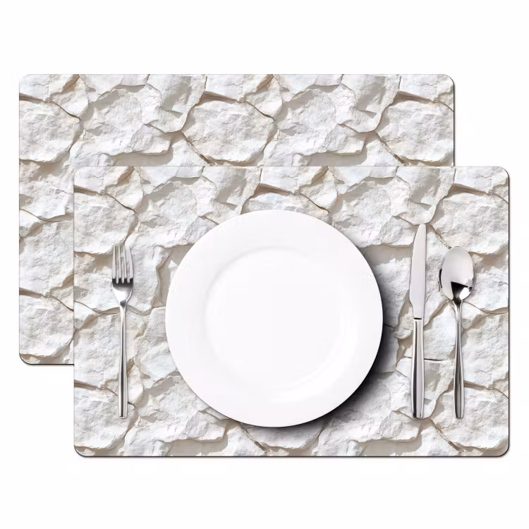 Tovaglietta – 6 pezzi - Struttura - Roccia - Bianco — 2