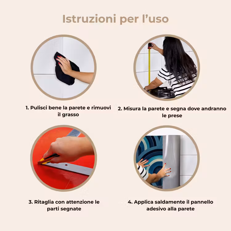 Schienale cucina - Archi - Geometrico - Motivo - Blu - Retrò — 9