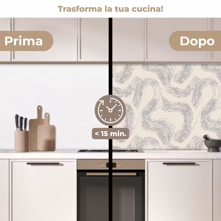 Schienale cucina - Linee - Motivo - Beige - Minimalista — 3