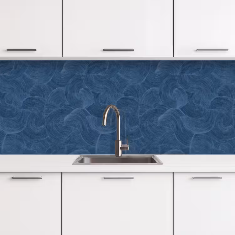 Schienale cucina - Onde - Struttura - Motivo - Blu — 4