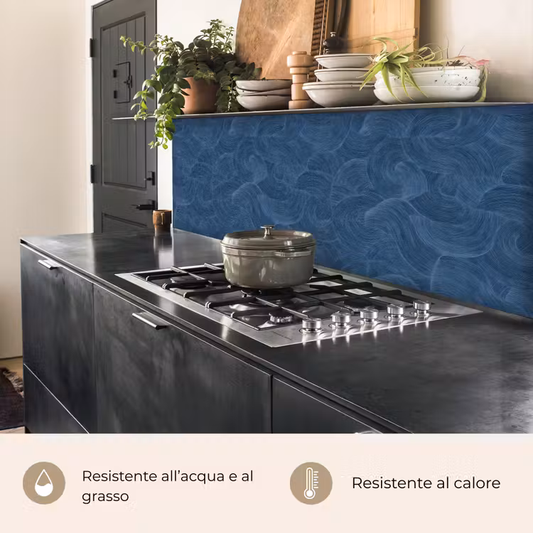 Schienale cucina - Onde - Struttura - Motivo - Blu — 5