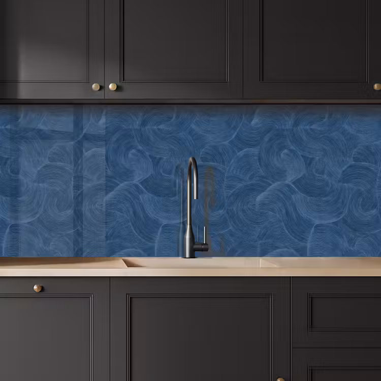 Schienale cucina - Onde - Struttura - Motivo - Blu — 6