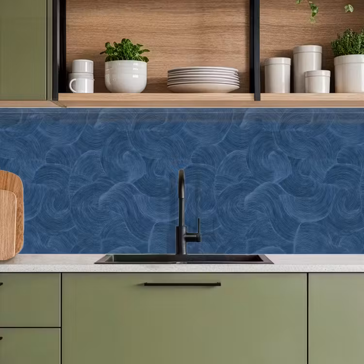 Schienale cucina - Onde - Struttura - Motivo - Blu — 8