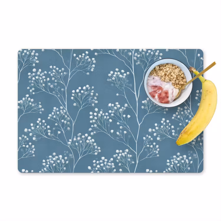 Tovaglietta – 6 pezzi - Rami - Bacche - Motivo - Azzurro — 1