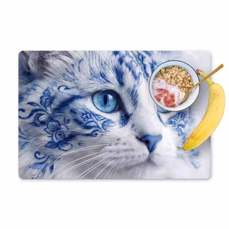 Tovaglietta – 6 pezzi - Gatto - Motivo - Blu — 1