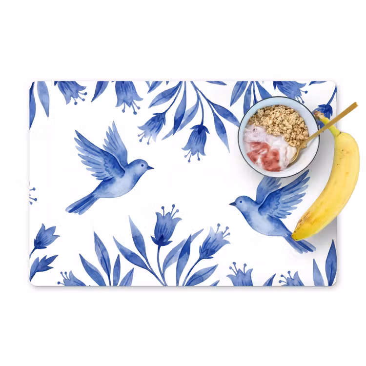 Tovaglietta – 6 pezzi - Moderno - Uccelli - Delftware — 1