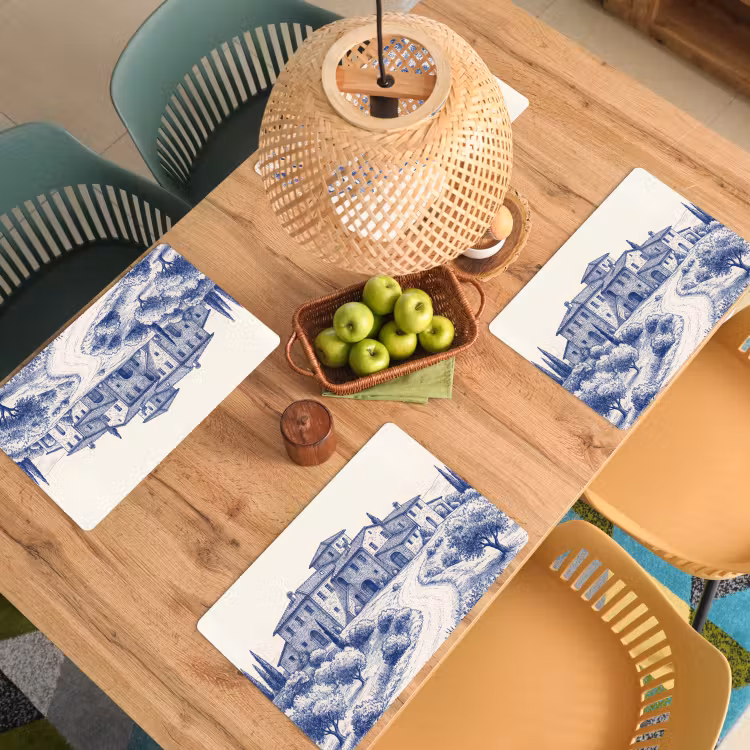 Tovaglietta – 6 pezzi - Rustico - Tenuta - Blu — 3