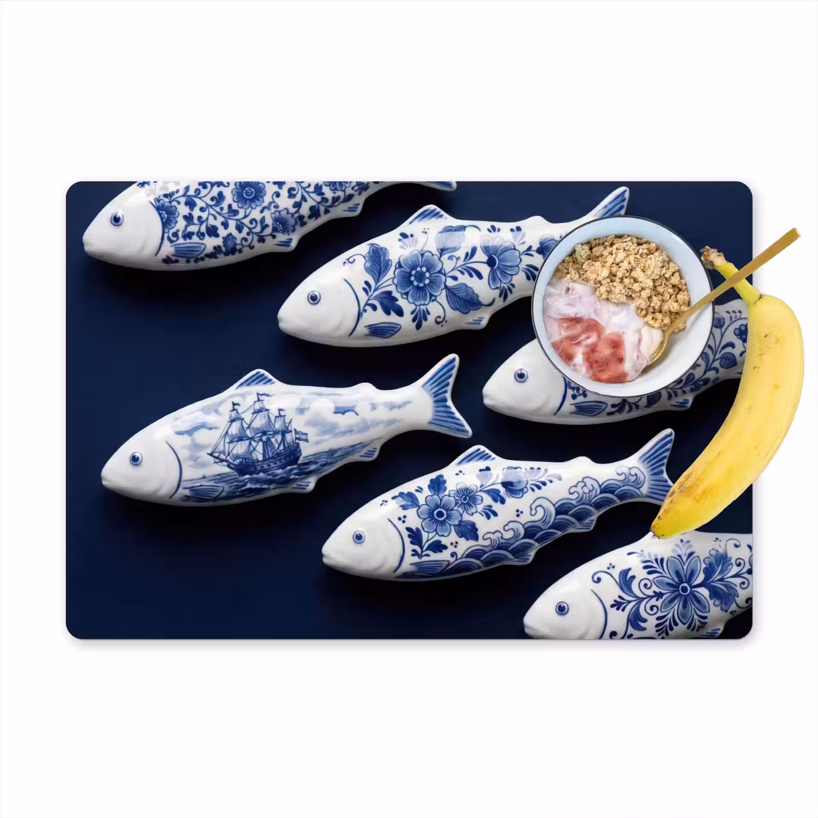 Tovaglietta – 6 pezzi - Pesce - Delftware - Ceramica — 1