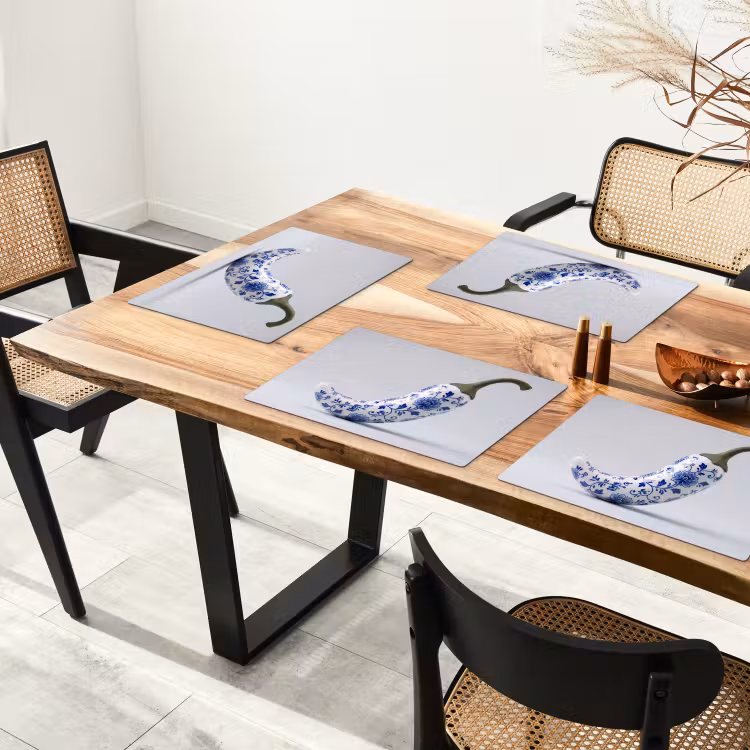 Tovaglietta – 6 pezzi - Peperoncino - Ceramica - Blu — 4