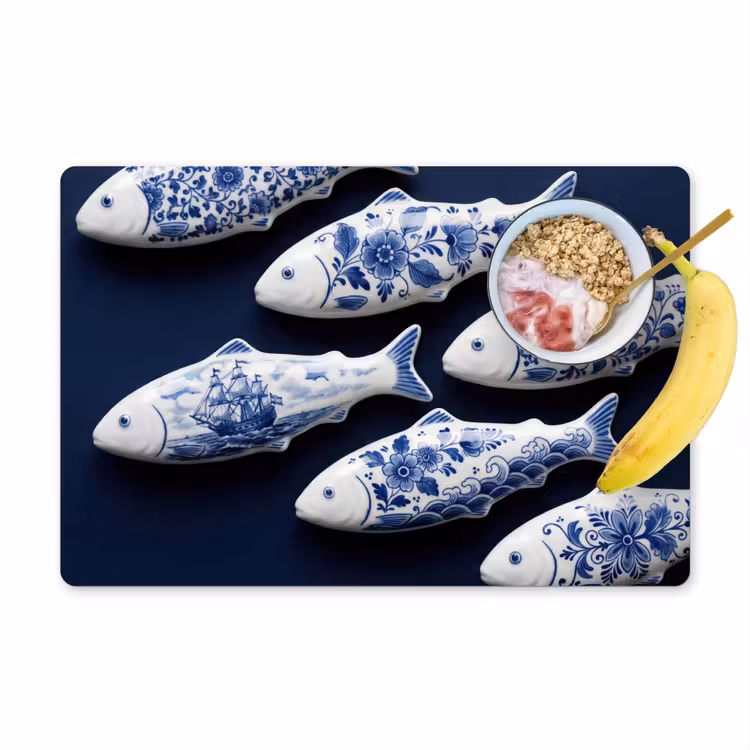 Tovaglietta – 6 pezzi - Pesce - Delftware - Ceramica — 1