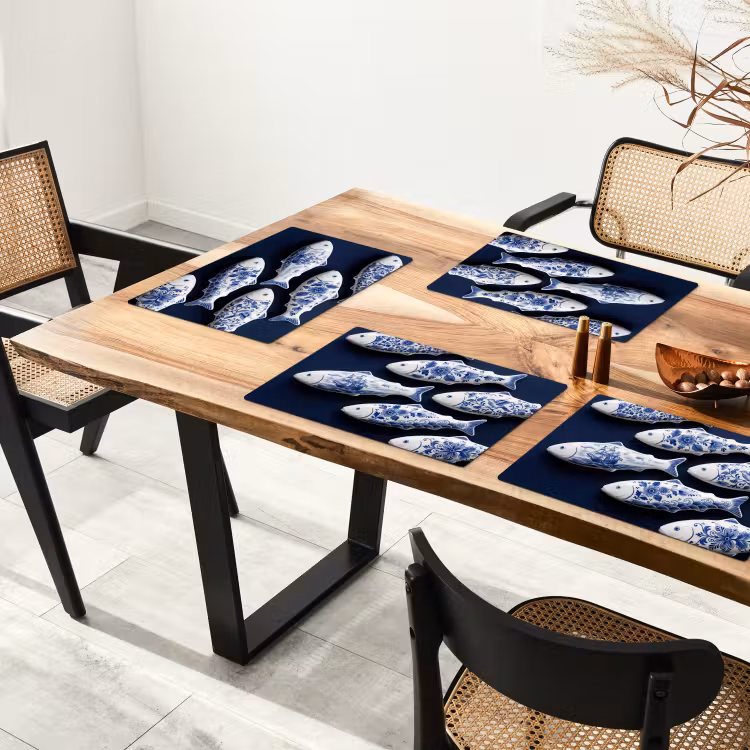 Tovaglietta – 6 pezzi - Pesce - Delftware - Ceramica — 4