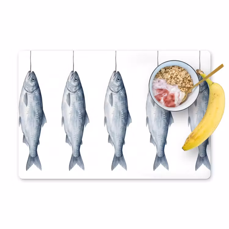 Tovaglietta – 6 pezzi - Pesce - Illustrazione - Blu Delft — 1