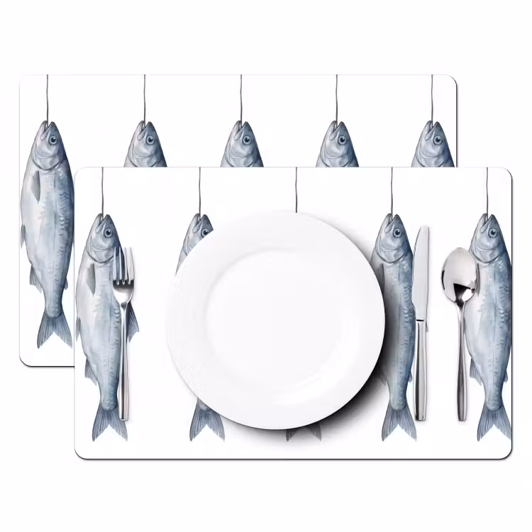 Tovaglietta – 6 pezzi - Pesce - Illustrazione - Blu Delft — 2
